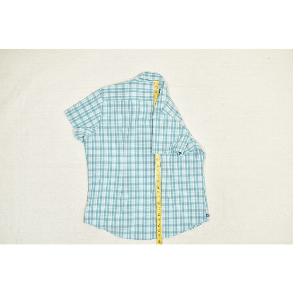 Mizzen+Main Men's Blue Plaid Button-Down Shirt Regular Size M Short Sleeve - Picture 7 of 8